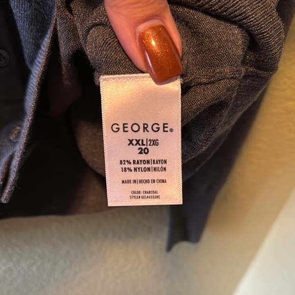 NEW! George Dark Gray Cardigan Sweater - Picture 3 of 3